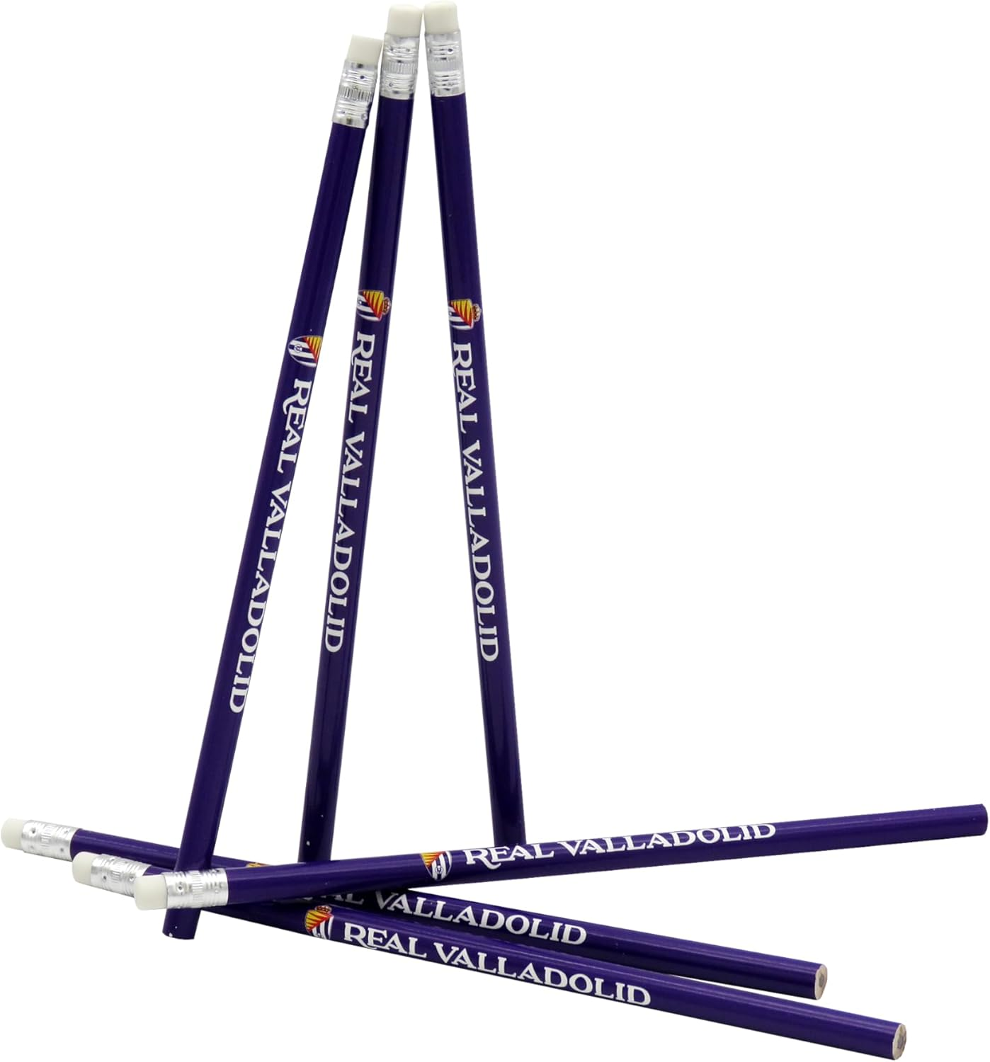 Cyp Brands Real Valladolid Stationery Set, Pencils with Eraser, Writing School Supplies, Purple Official Product