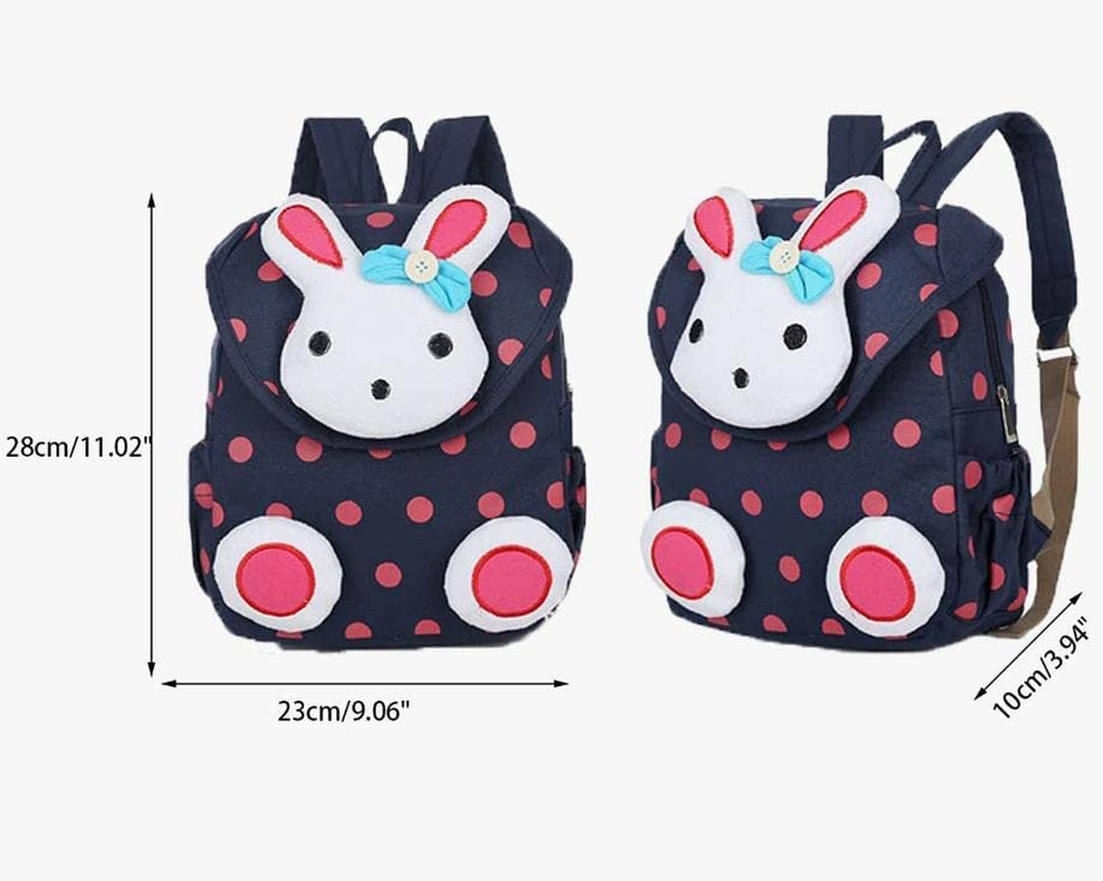 MOREBEST Cute Rabbit Kids Backpack Baby Girls Book Bag Little School Bag Kindergarten Best Gift 1-5 Years Old Nursery Toddler Dark Blue image number 2