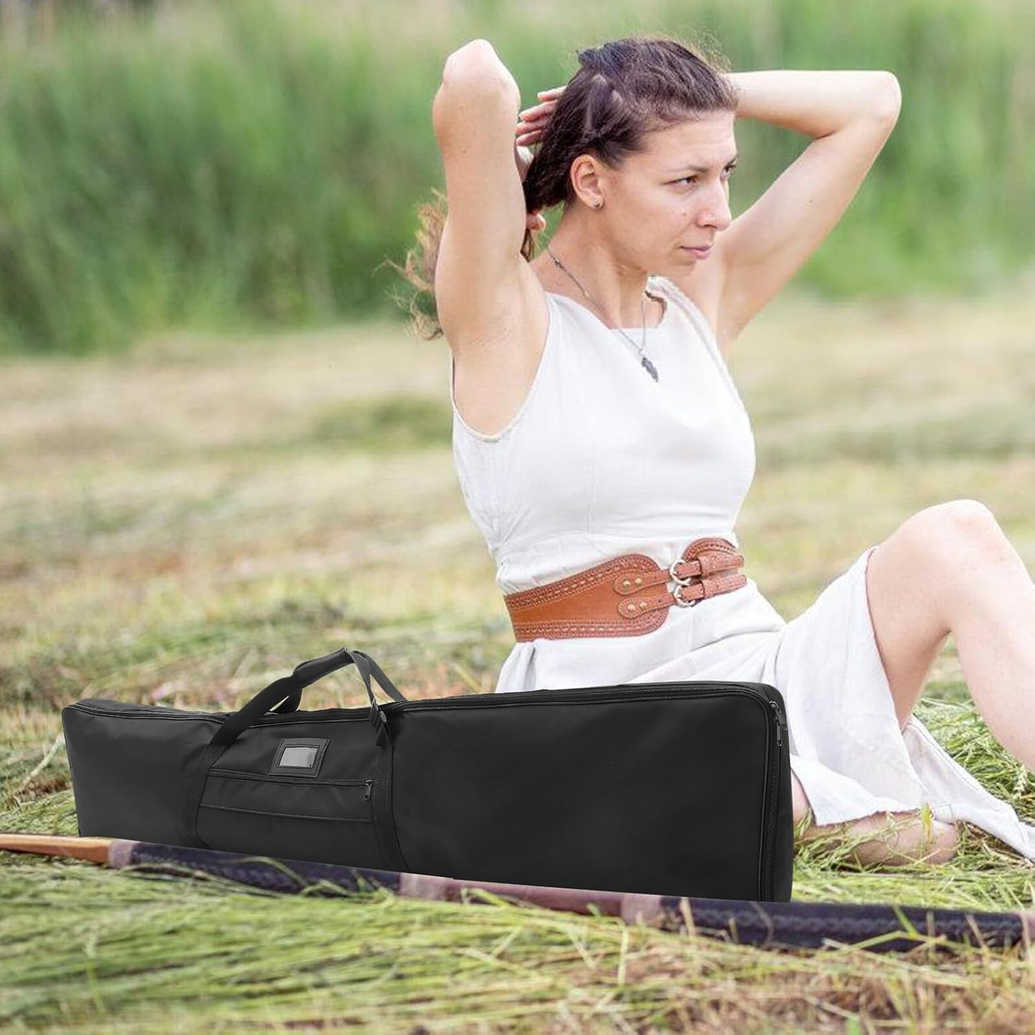 Cabilock Large Capacity Canvas Recurve Storage Bag with Internal Strap for Secure Hunting Gear Organization Multifunctional Tote and Shoulder Bag Fade-Resistant Material for Outdoor Camping image number 6