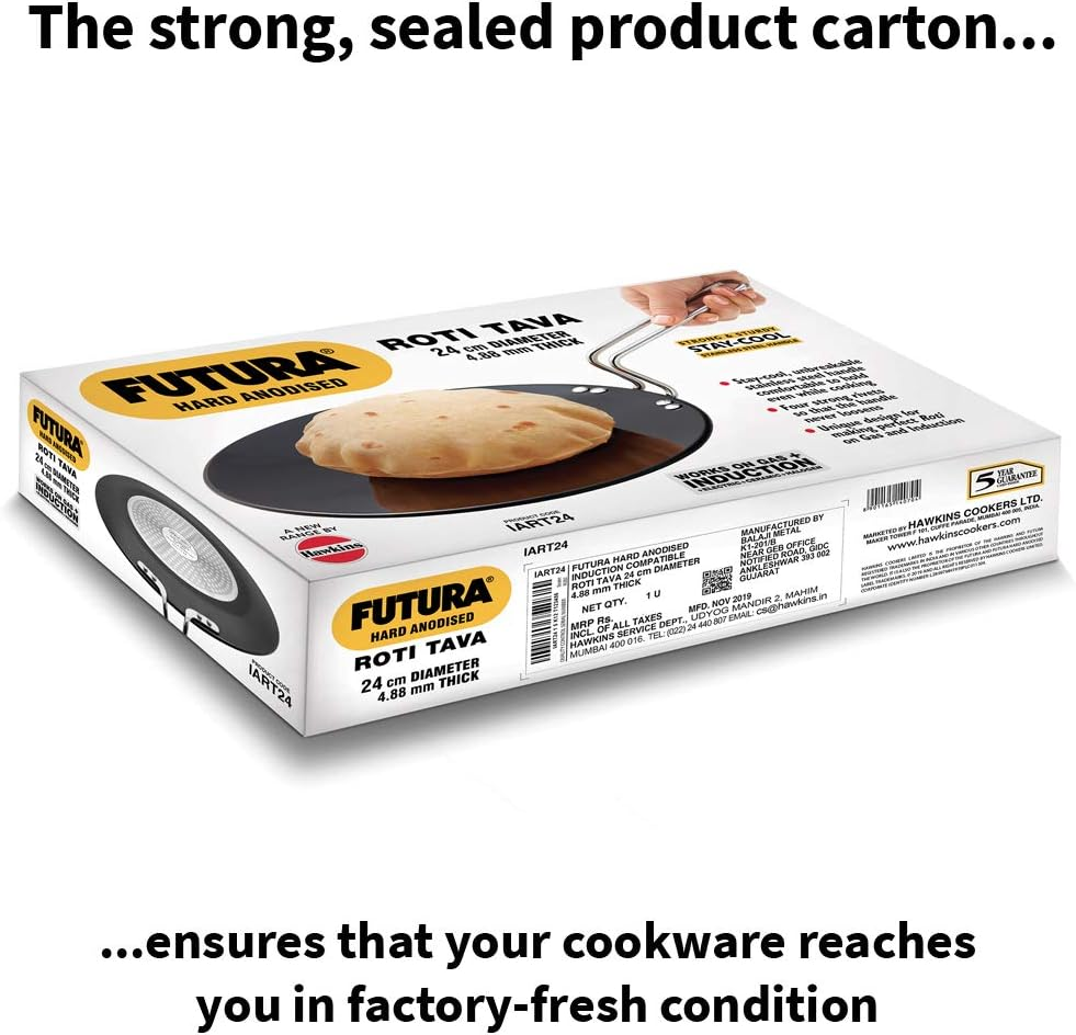 Hawkins Futura Hard Anodised Induction Roti Tava, 24 Cm Diameter image number 6