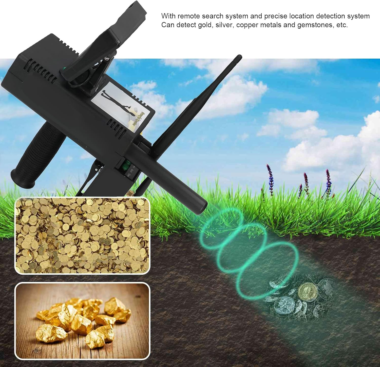 BTER Metal Detector, High Accuracy 1200M Underground Treasure Finder, Gold Silver Gem Diamond Detector, 30M Depth, for Treasure Hunters, Prospectors image number 6