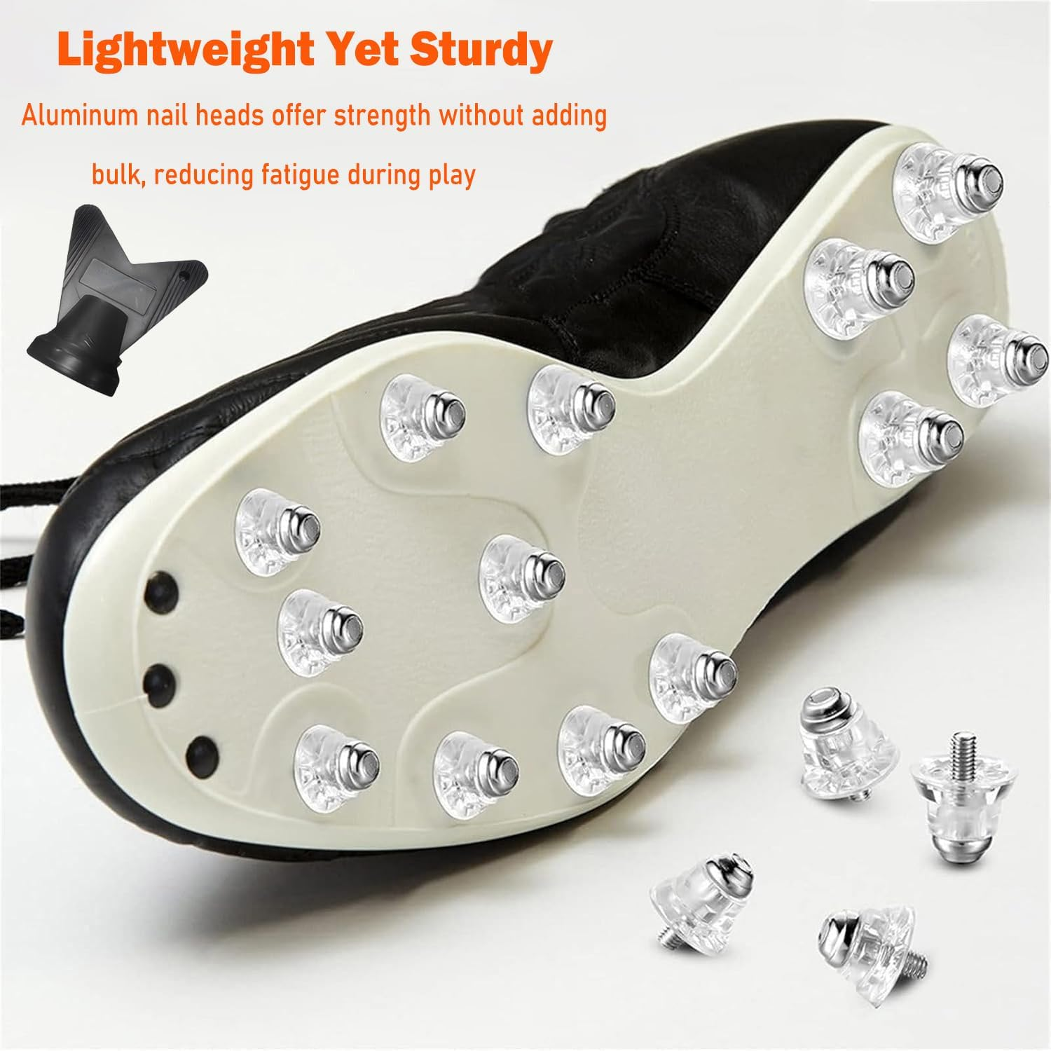 SILHOL 12Pcs Football Boot Studs Replacement, Aluminum Nail Head and Plastic Replacement Studs for Soccer and Rugby Boots, 2 Sizes (Short and Long) for Adults Training, Matches image number 1