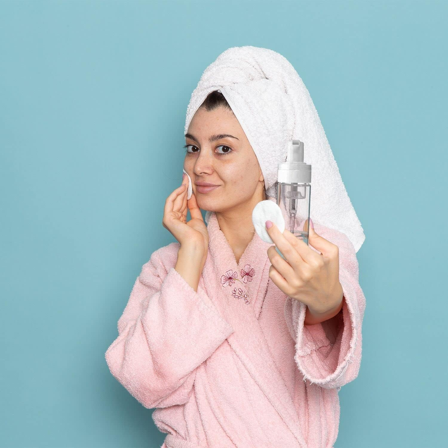 3-Pack Travel-Sized Foaming Pump Bottles - Empty Foaming Liquid Soap Dispensers - for Refillable Travel Hand Soap Shampoo Foaming Castile Cosmetics - BPA Free