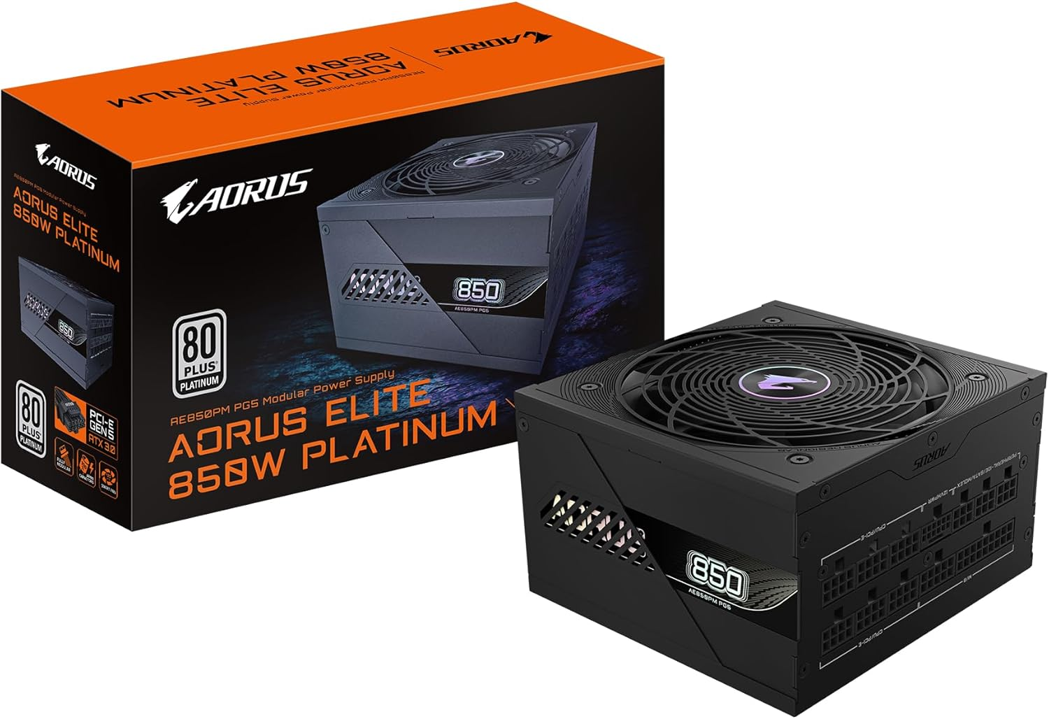 Gigabyte Aorus Elite Platinum 3.1 850W 80 plus Platinium Modular Power Supply One Size image number 5