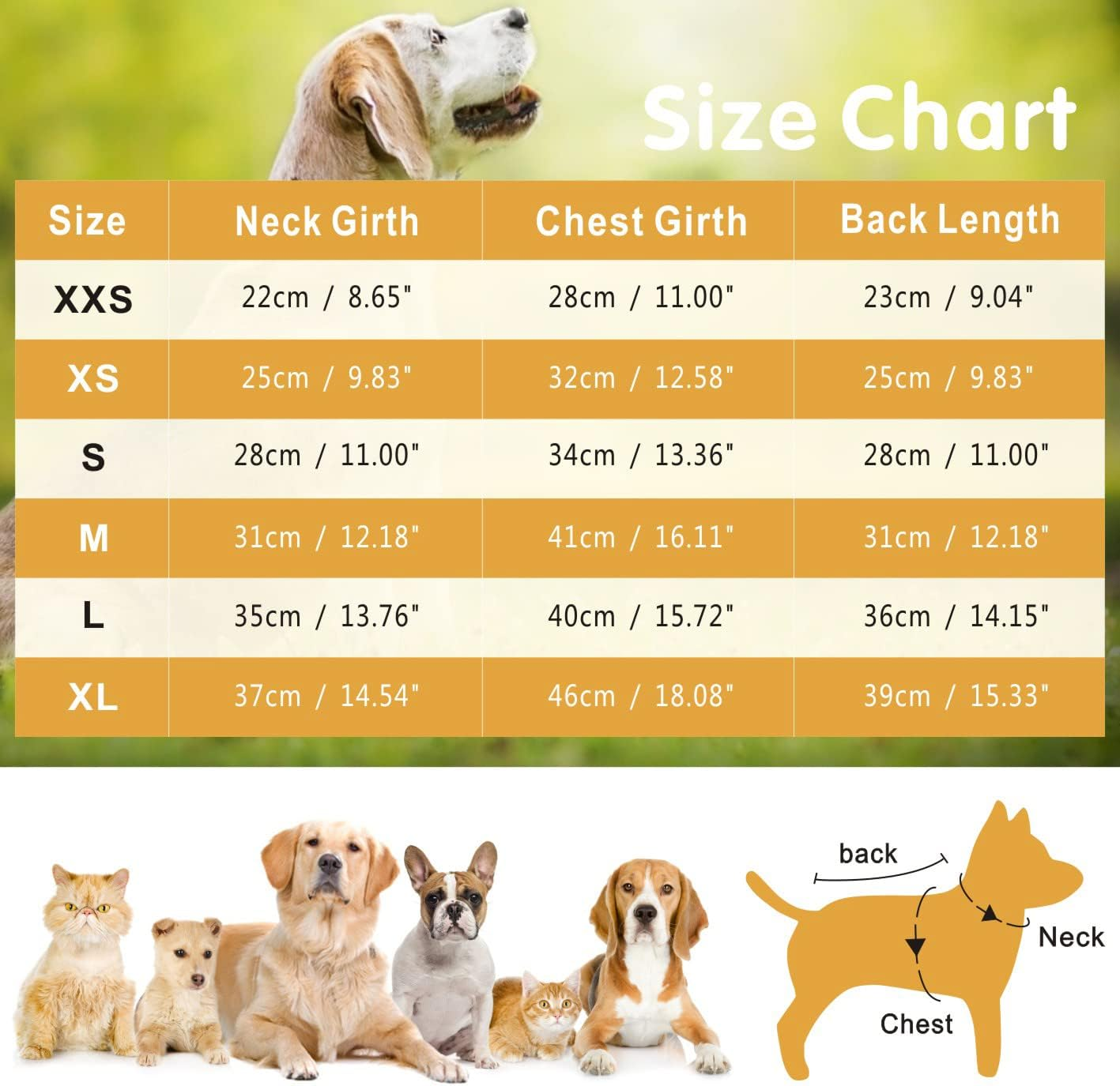 Dolahovy Dog Recovery Suit, Pet Surgery Suit, Puppy Recovery Suit, Dog Surgical One-Piece for Female, Male, Small, Medium, Dogs, Cats (XL, Yellow) image number 6