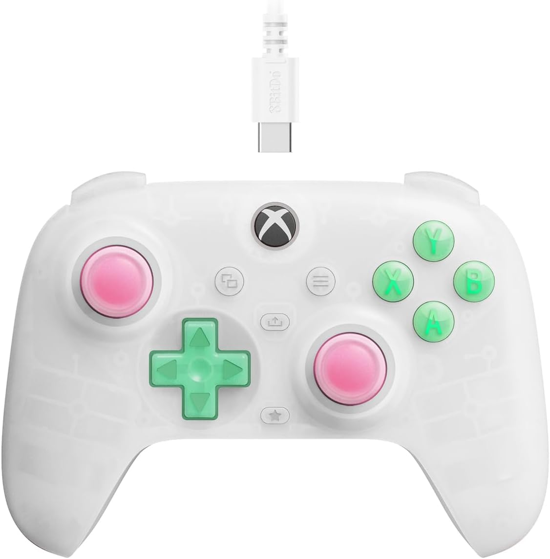 8Bitdo Ultimate Mini Wired Controller for Xbox with RGB Lighting Fire Ring, Hall Effect Joysticks and Triggers, for Xbox Series X|S, Xbox One, Windows 10/11 - Officially Licensed (Translucent Green)