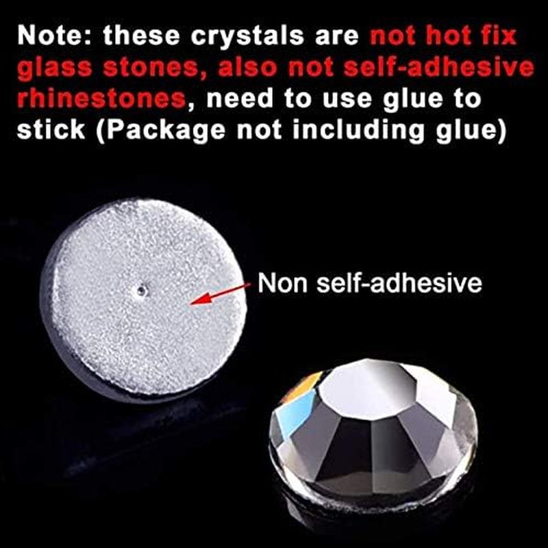 1440 Pieces SS10 Crystal Flat Back Brilliant round Rhinestones Glass Stones Glitter Gems Transparent Faux Diamond (Clear, 2.8MM)