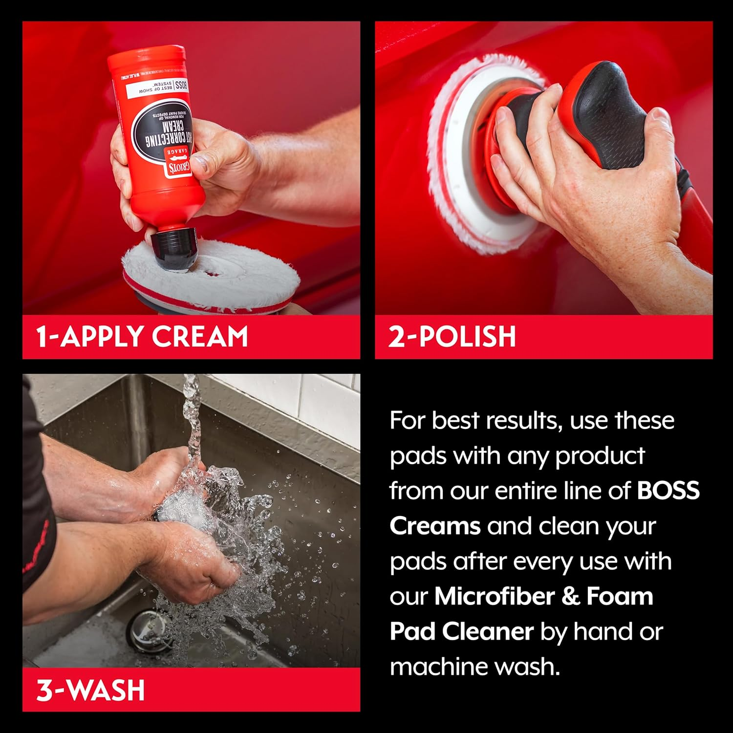 Griot'S Garage BMF6 6.5" BOSS Micro Fiber Pads, (Pack of 2)