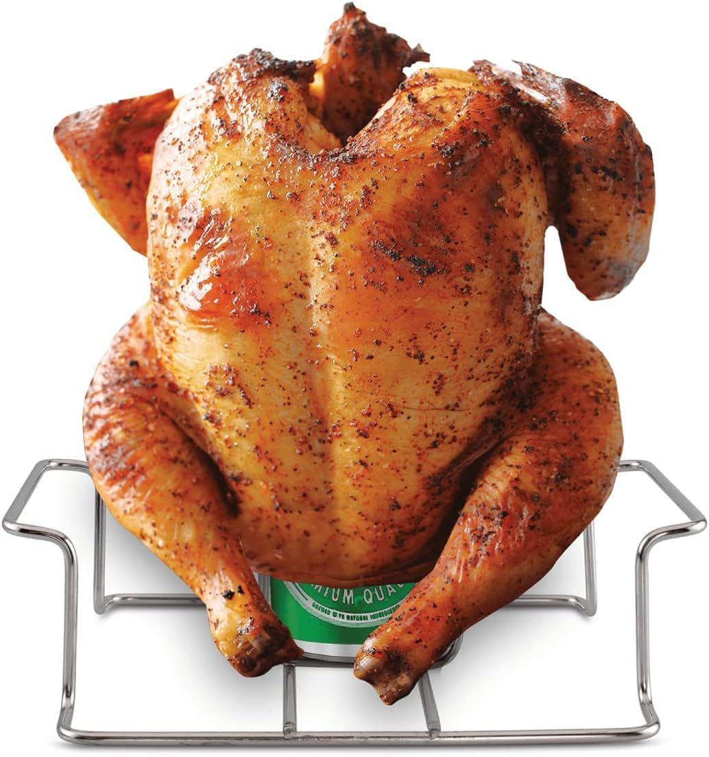 Cozioz Stainless Steel Beer Can Chicken Holder for Grill and Smoker - Premium Quality Stand with Handle for Perfectly Roasted Chicken, Ideal for BBQ Lovers and Outdoor Cooking Enthusiasts image number 4