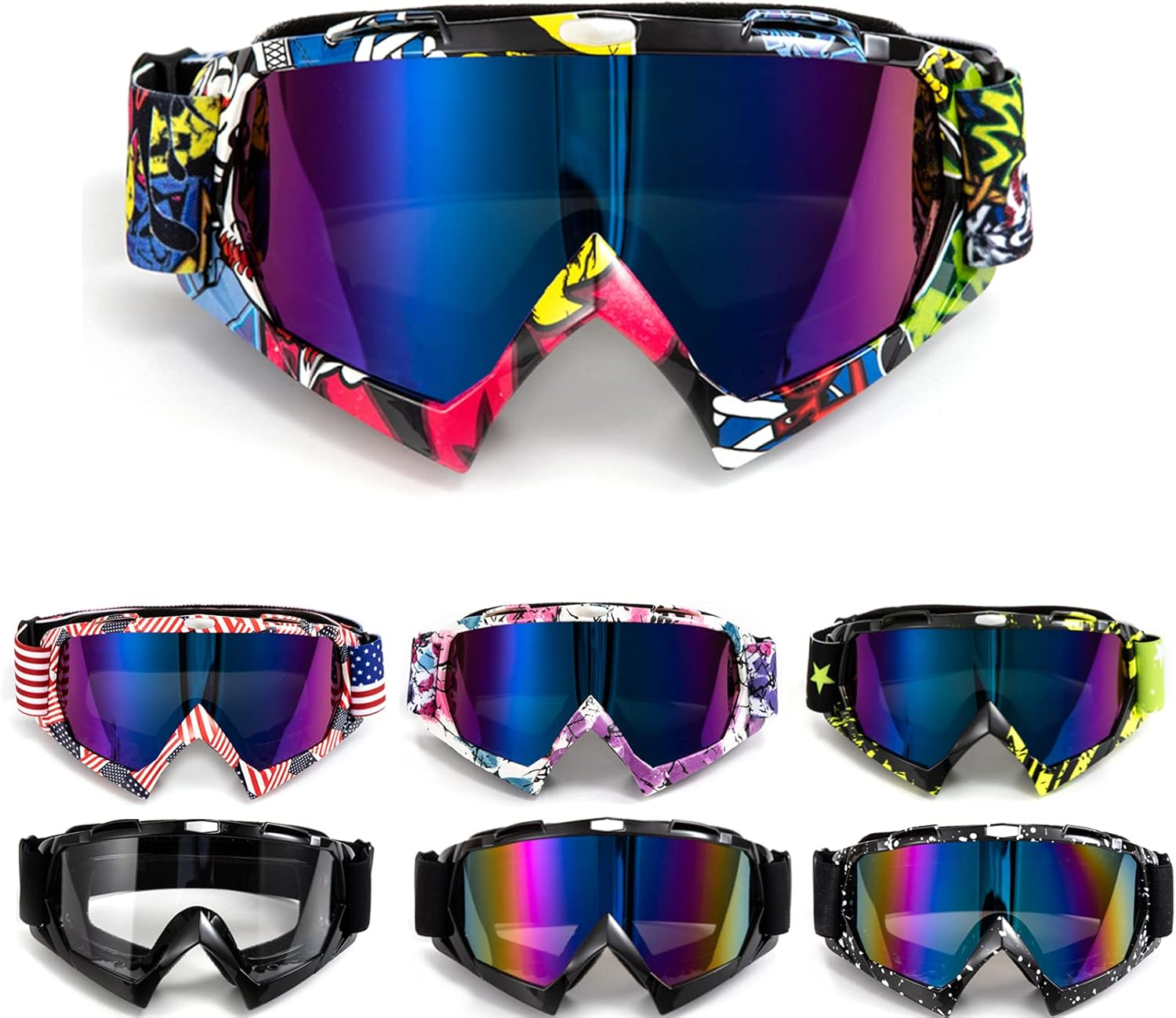 Motorcycle Goggles Motocross Dirt Bike Glasses ATV off Road Racing Mx Riding Goggle Windproof anti Fog UV Ski Goggles