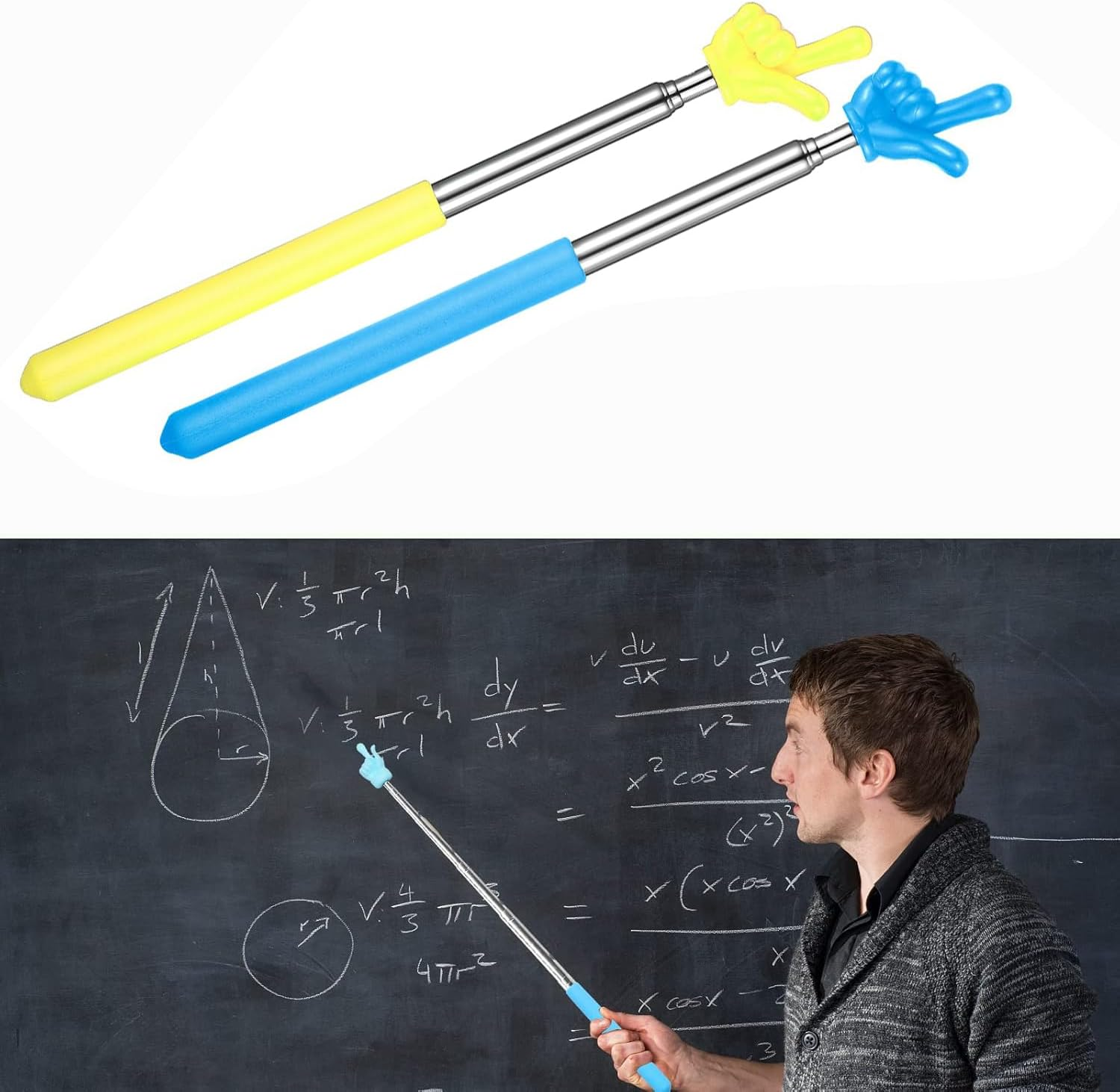 Pointing Stick Finger Shape Funny Extendable Telescopic Teacher Pointer