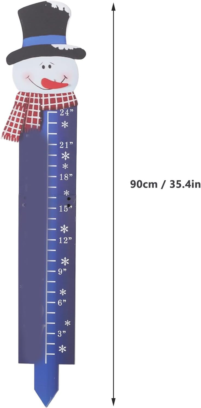 Snow Gauges Outdoor, 24 Inch Snowfall Measuring Gauges, Winter Snowflake Metal Ruler, Handmade Metal Snow Measuring Stick Snow Gauges for Yard, Christmas Rain Gauges Outdoor