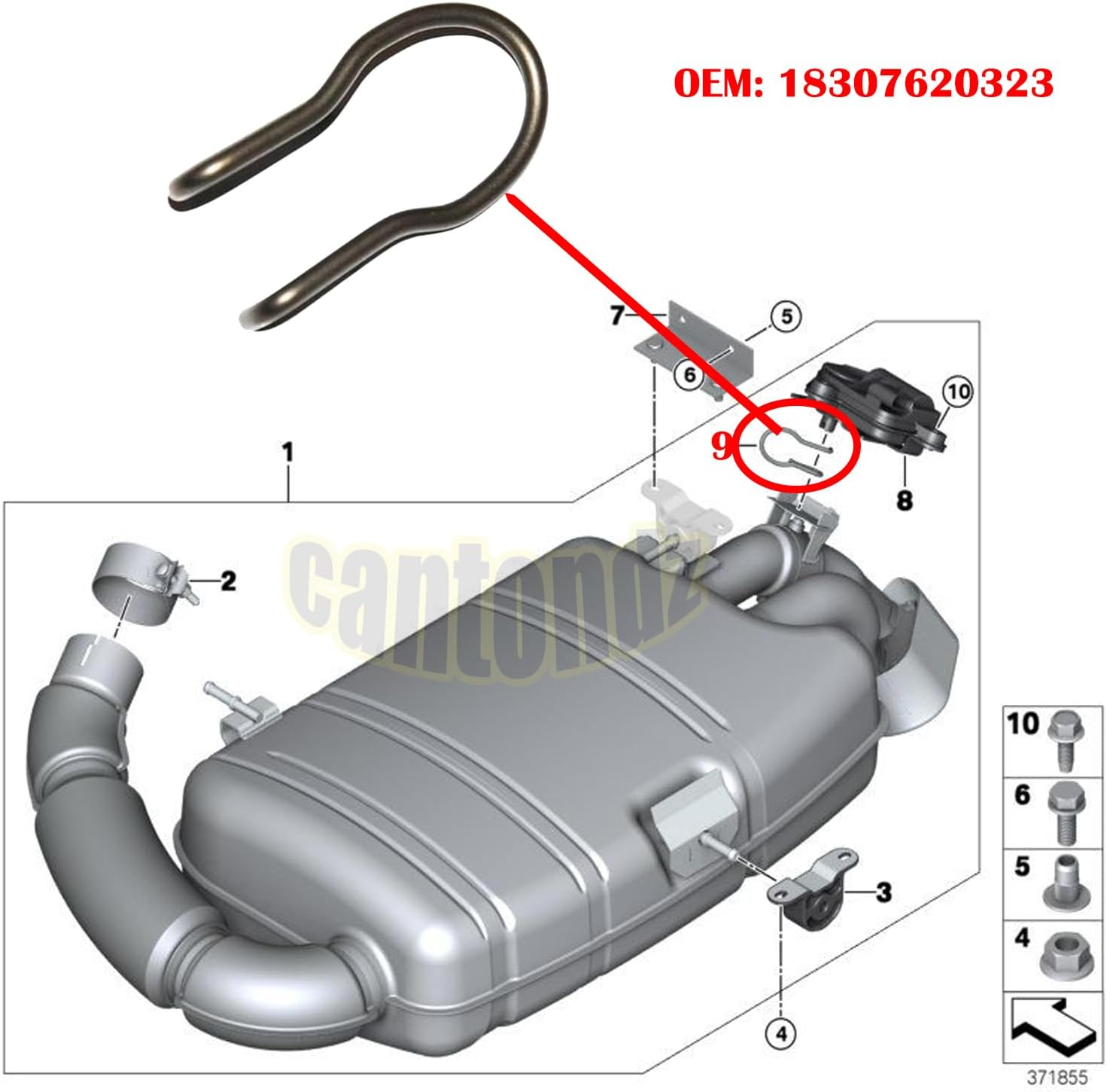 18307620323 Exhaust Control Valve Actuator Fixing Clip Compatible with BMW 1 2 3 4 5 6 7 Series X5 X6 I8 image number 3