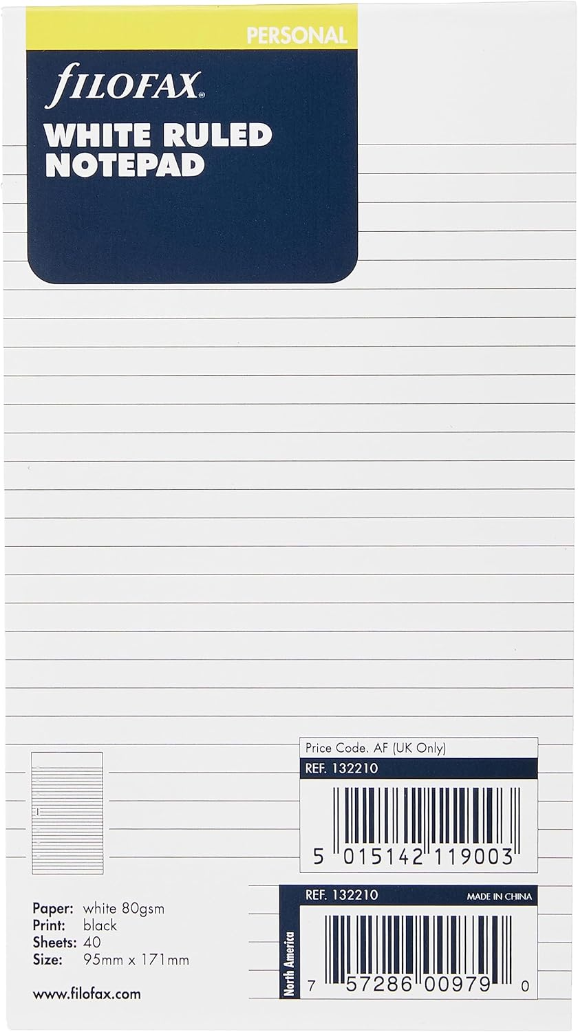 Filofax Personal Ruled Notepad - White image number 3