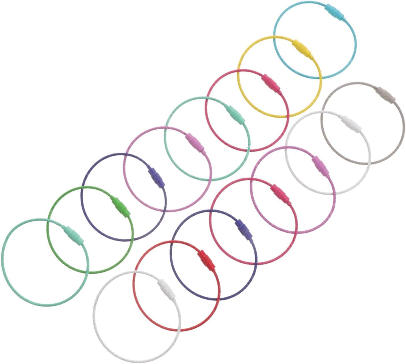 Generic 15Pcs Wire Key Chain Loop Holder Durable Wire Rings for DIY Projects Luggage Tags and Key Management Versatile Keyring image number 5