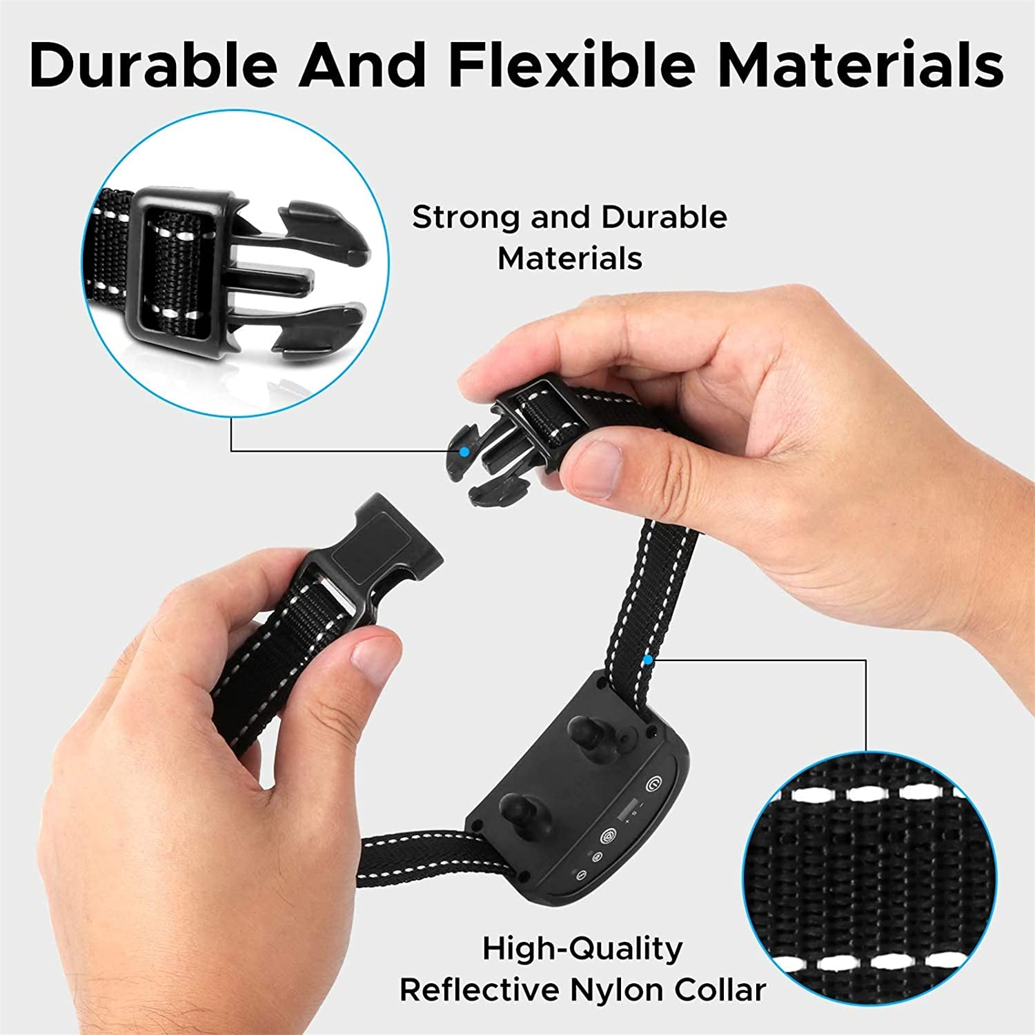 Dog Bark Collar- Rechargeable Bark Colla, Humane No Shock Barking Collar- with Vibration & Beep- Bark Collar for Small Medium Large Dogs- anti Barking Collar - No Remote image number 3