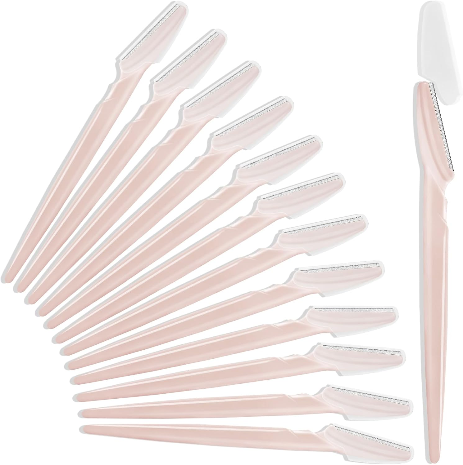 HFATMOS 12 Pcs Eyebrow Razors, Face Razors Multipurpose, Exfoliating Dermaplaning Tools, Eyebrow Trimmers Shaver with Safety Cover, Facial Hair Removal for Women Men Body Use (Black)