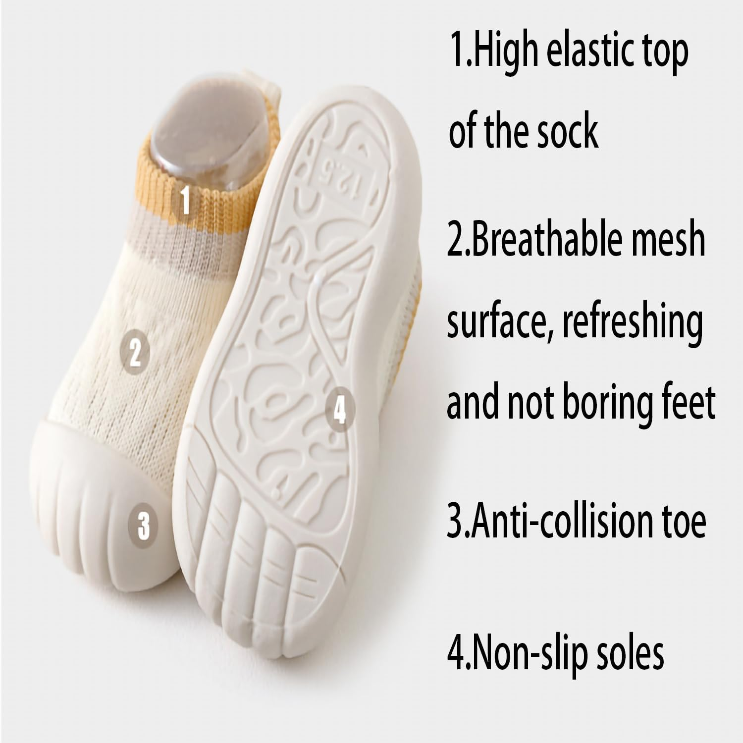Baby Shoes First Walking & Walker Slip-On Soft Sole Non-Slip Sock Sneakers Infant Floor Slippers Toddler Shoes Lightweight Breathable for Boys Girls Early Walkers image number 4