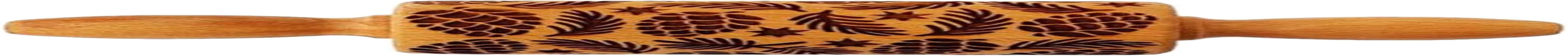 MYCENSE Embossed Wooden Rolling Pin with Pinecones Pattern,Engraved 3D Holiday Rolling Pin for Baking to Decorate Cookies Waffles image number 3