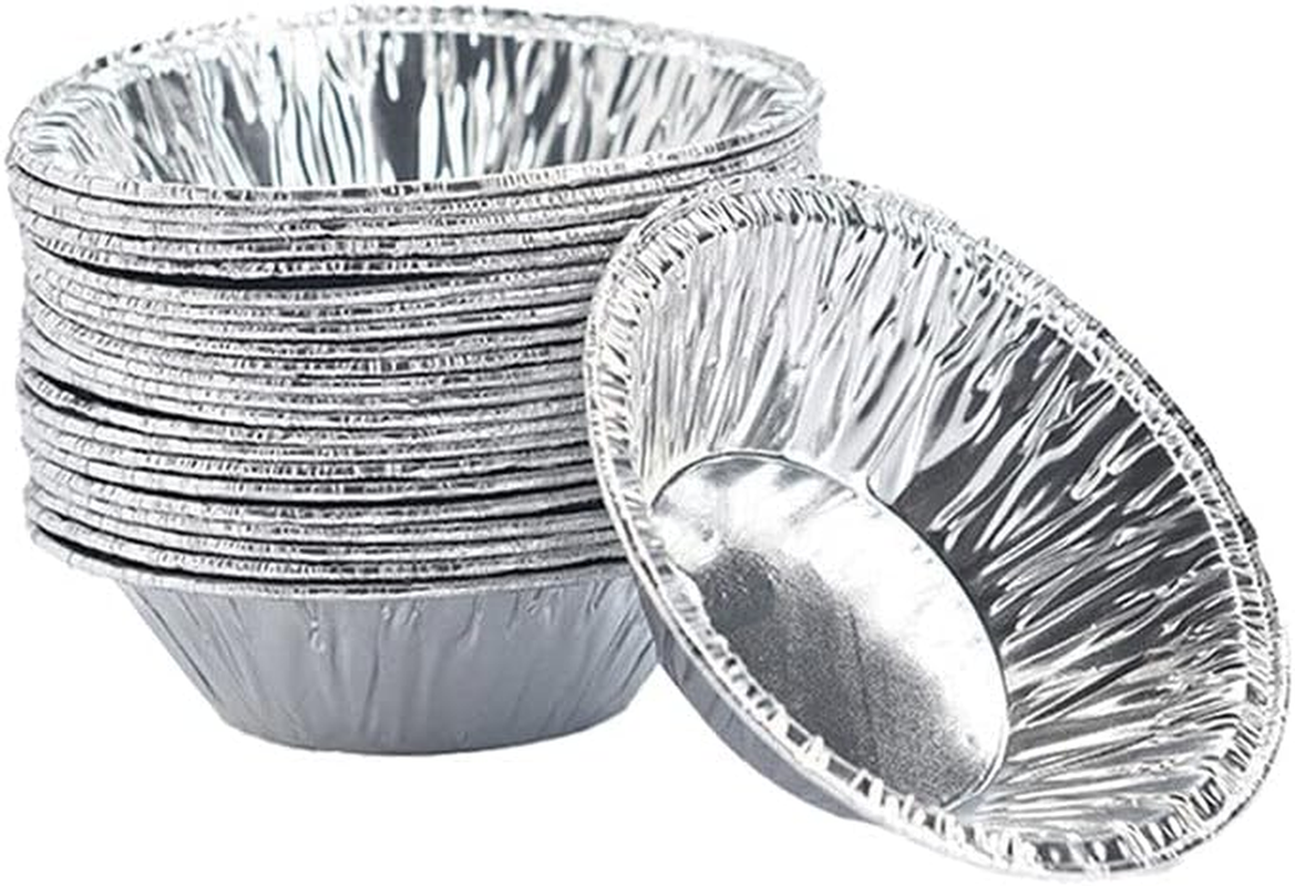 AIMALL 250X Aluminum Foil Cake Cups Baking Egg Tart Mould Circular Tins Pie Mold Plate image number 3