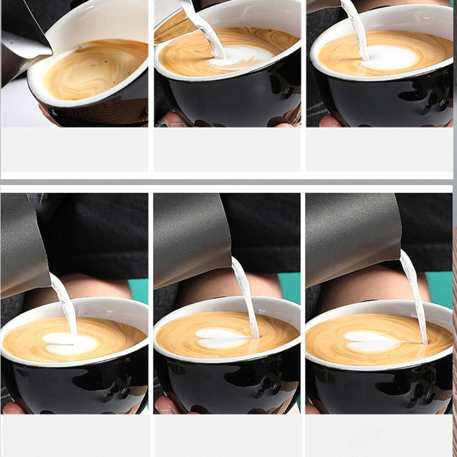 Motivetech Milk Frothing Pitcher, Espresso Cup for Latte Art, Coffee Bar Accessories, 600Ml Coffee Maker with Smooth Surface, Hot Tea, Hot Chocolate, Silver image number 6