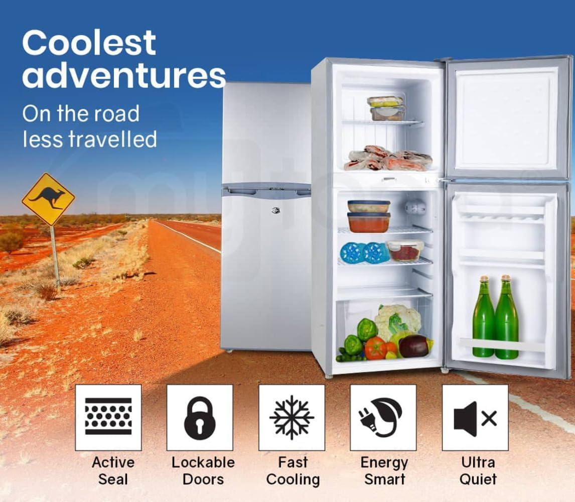 GECKO 125L Portable Fridge Camping Freezer Cooler Upright Refrigerator 12V/24V/240V for Motorhome, Caravan, Silver GKFF-13S image number 5