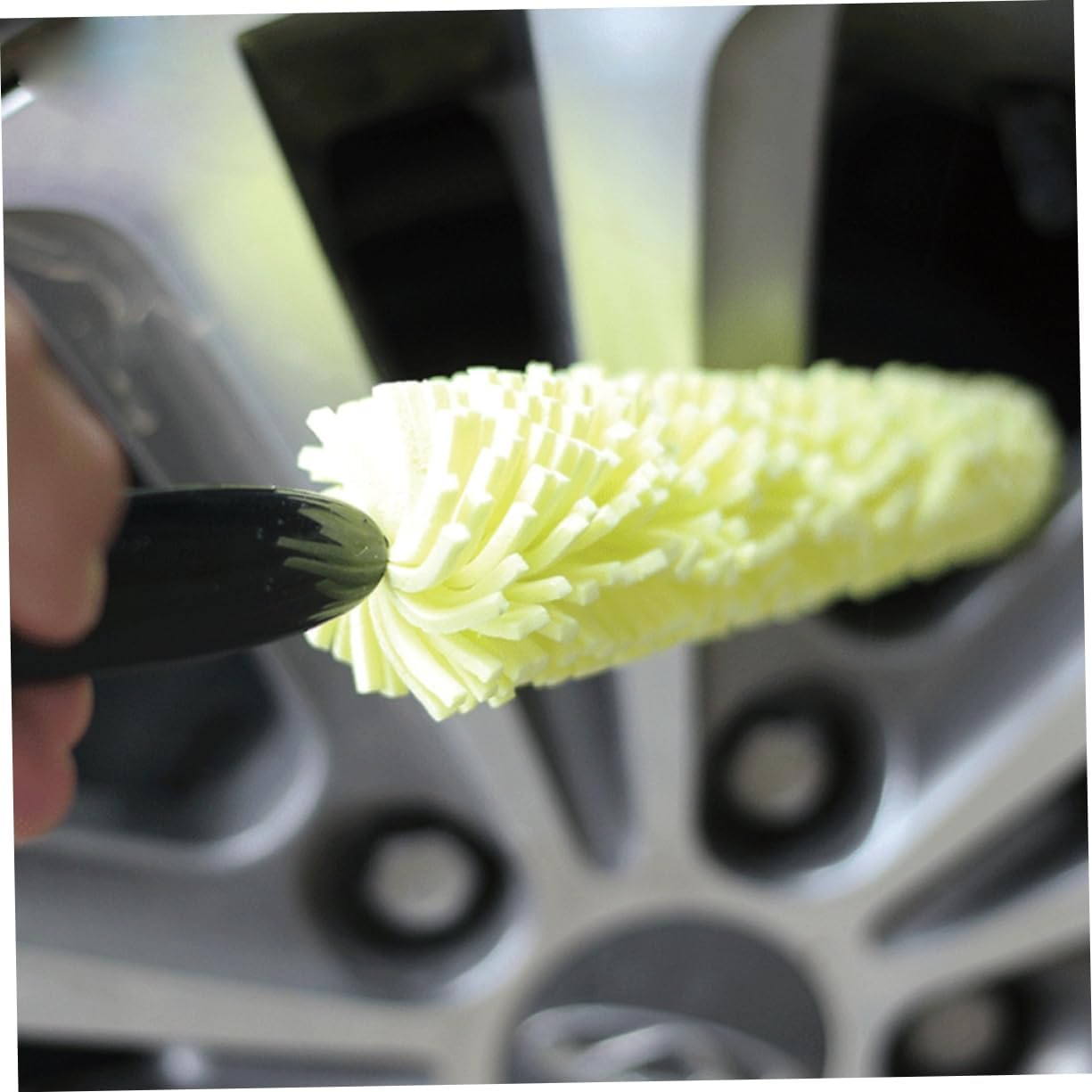 Vaguelly 3Pcs Car Auto Wheel Tyre Rim Cleaning Brush for Washing for Tire and Rim Maintenance image number 4