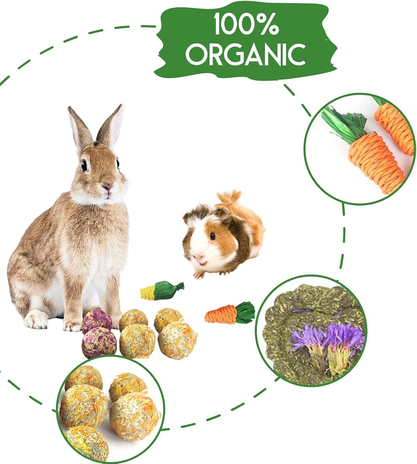 12 PCS Rabbit Toys, Bunny Toys for Rabbits, Guinea Pig Chinchilla Hamster Bunny Rabbit Chew Toys, Small Animal Teeth Care, Chinchilla Hamster Guinea Pig Rabbit Treats image number 5