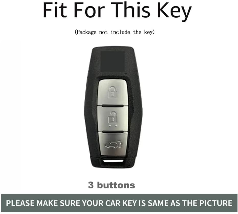 Ontto TPU Car Key Fob Cover Fit for Mitsubishi Outlander 2023 2022 Smart Key Case Shell 3 Buttons Remote Key Holder Bag Keychain Keyring Keyless Entry Protector Accessories Black B image number 4