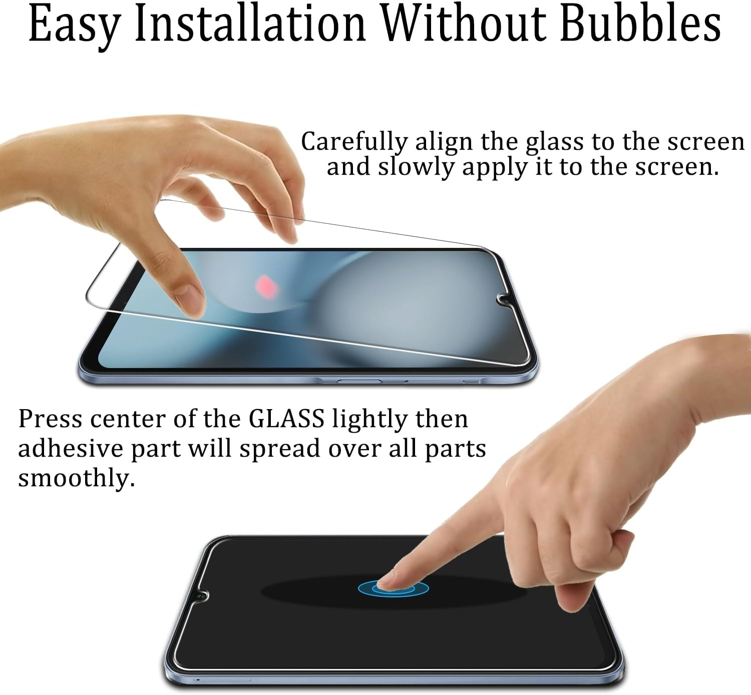 [2 Pack] KATIN Screen Protector for Samsung Galaxy A17 Tempered Glass, Easy Installation, anti Scratch, Bubble Free image number 6