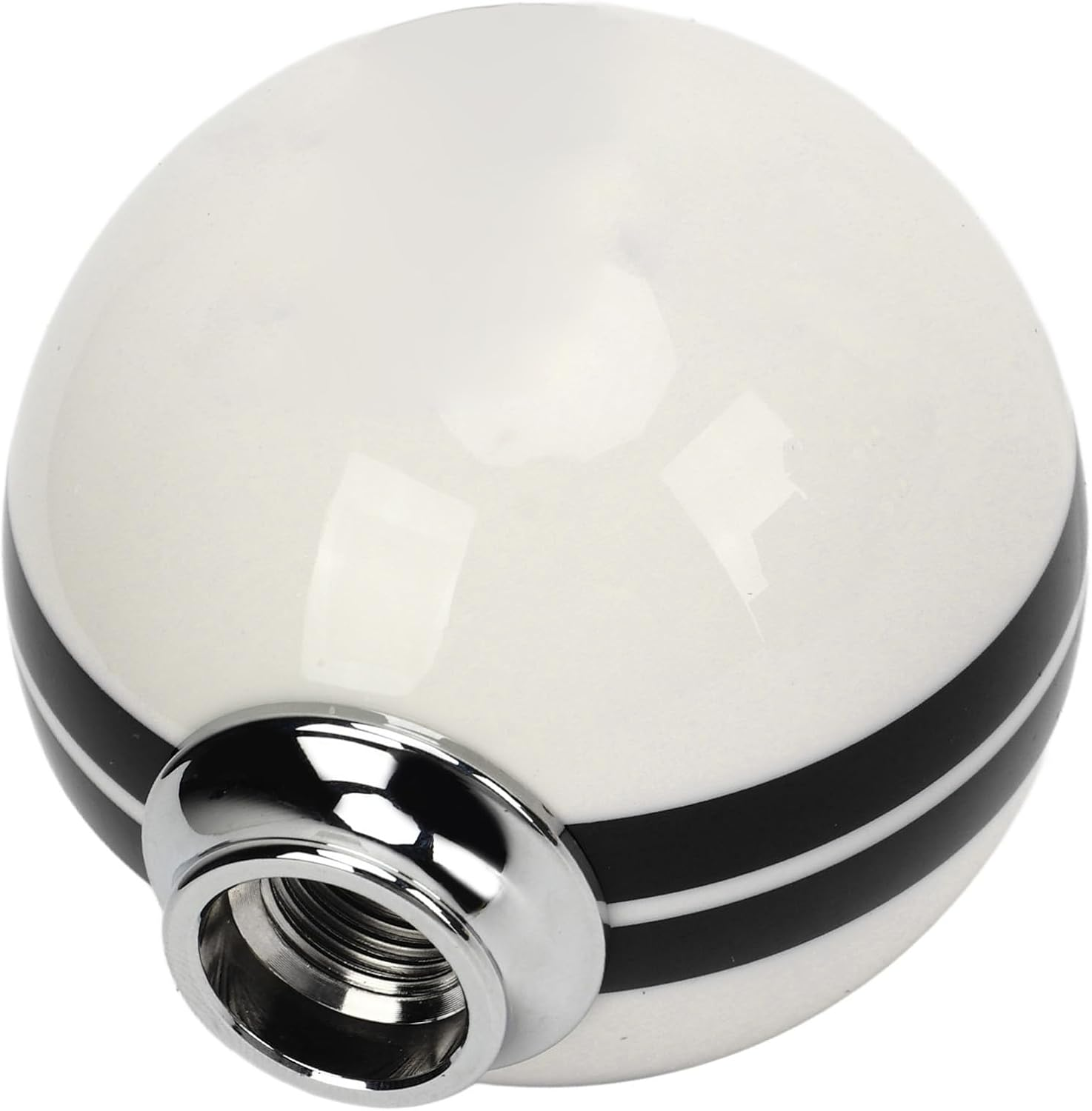 5 Speed Manual Gear Shift Knob Ball,Manual Shift Lever Knob Replacement for Ford Mustang 1967 to 2018 (White Black) image number 4