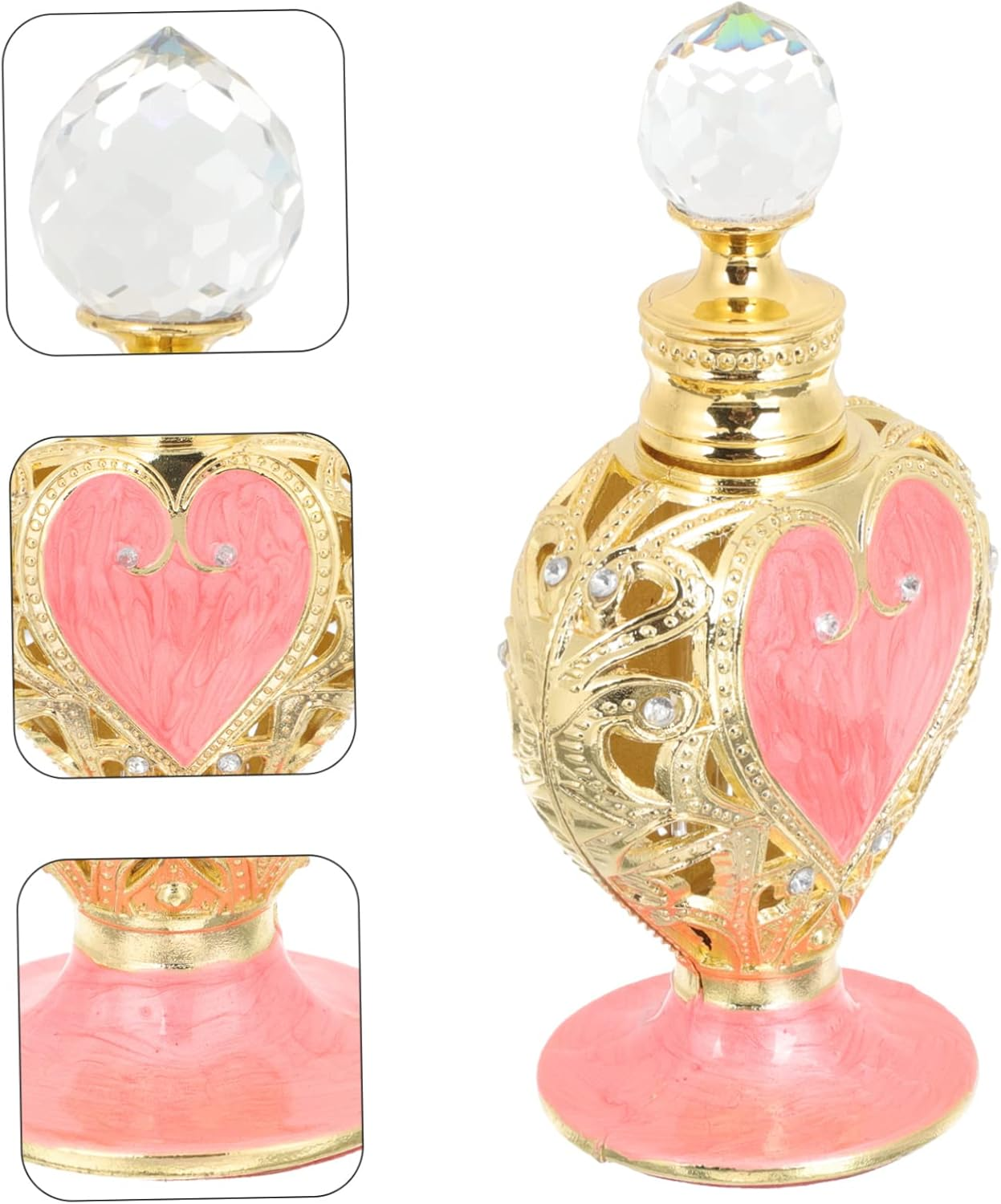 Alipis Empty Perfume Bottle Arabian Style Heart-Shaped Glass Aromatherapy Bottle with Romantic Essence for Home D&eacute;cor and Fragrance Storage image number 4