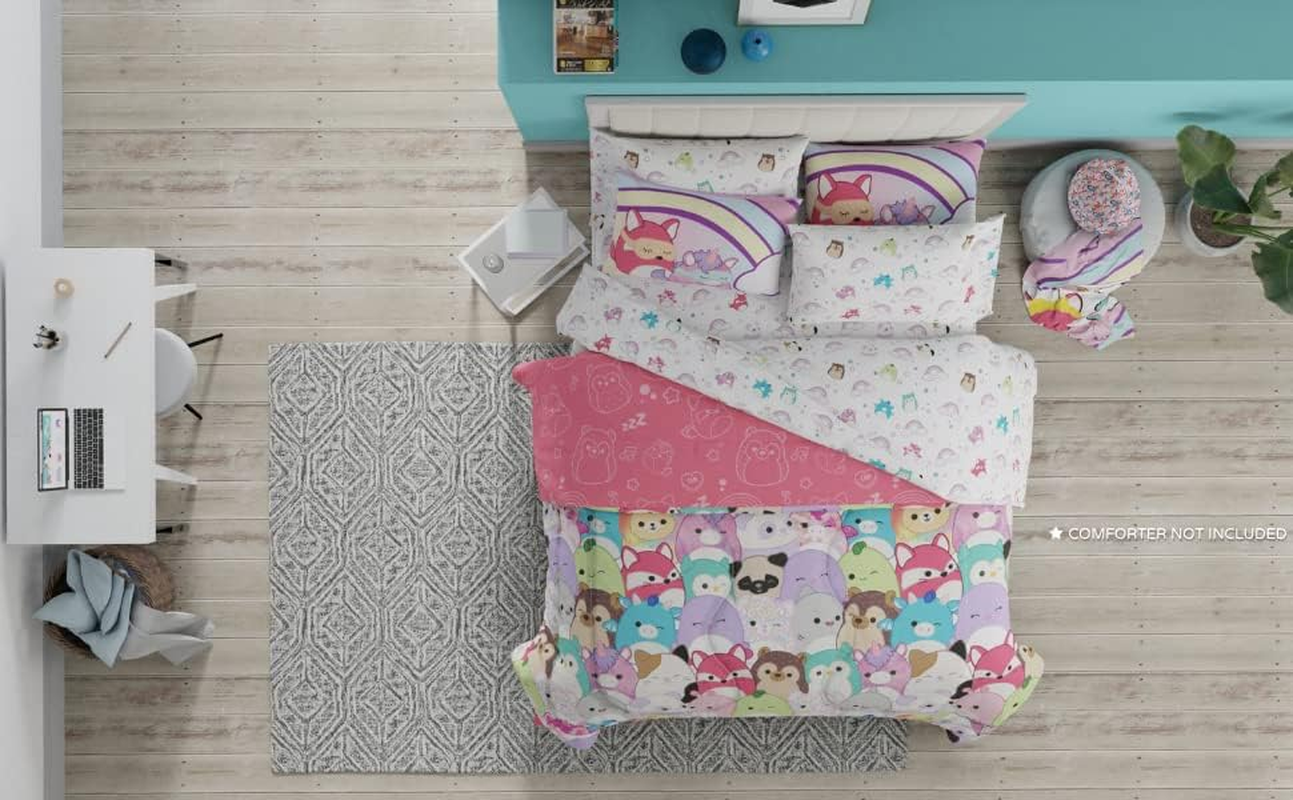 Franco Jazwares Squishmallows Bedding Super Soft Microfiber Sheet Set, Full, By