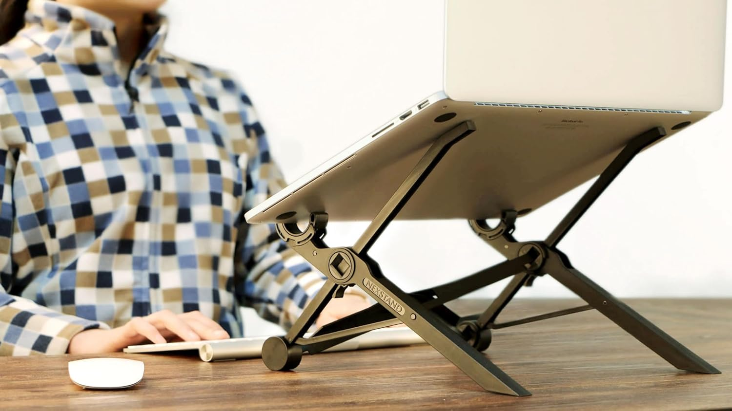 NEXSTAND K2 Laptop Stand for Desk, 8-Levels Adjustable Height Ergonomic Laptop Riser, Ventilated Computer Stand Holder Compatible with Macbook Air Pro, Dell, 10-17&rdquo; Laptops image number 1