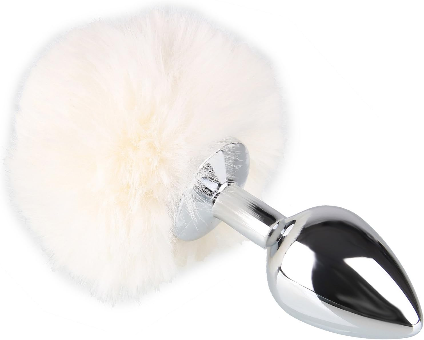 Beauty7 White Rabbit Bunny Tail Anal Plug Stainless Steel Anales Plugs Butt Plug Toys Starter Trainer Kit Set Hypoallergenic Anus Butt Sexual Plugs Pleasure for Women Men Beginners Sex Toys(Size:S) image number 1