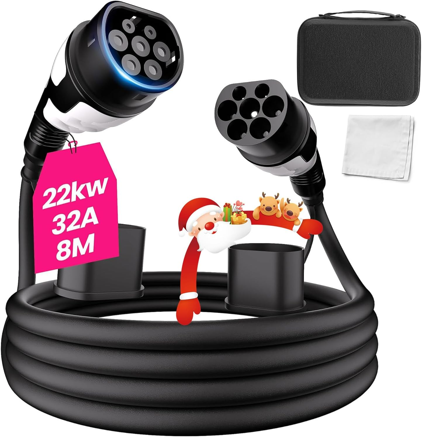 Advwin Type 2 EV Charging Cable 8M, 22Kw 32A EV Charger Portable Electric Vehicle/Phev Charger, 3 Phase/480V Plug-In Hybrid EV Charging Station for Tesla Model Y/3, BYD, MG4 image number 5