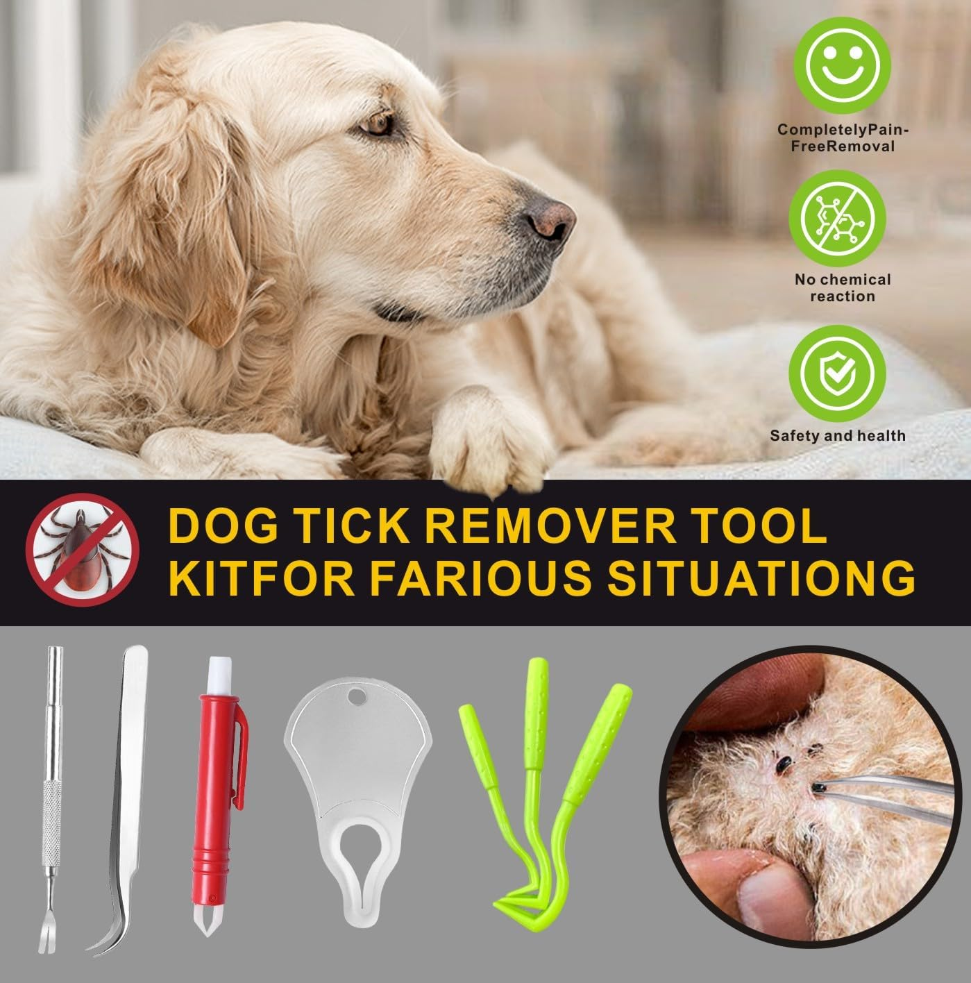Mrcopetal Tick Remover Tool Kit, Stainless Steel Tick Tweezers + Remover Tick Key, 4 Pack Quick & Safe Tick Twister Removal Tools for Dogs Cats Humans image number 5