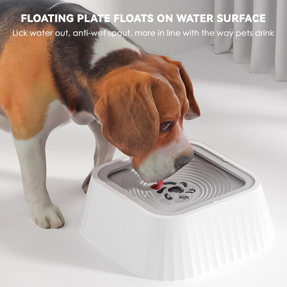 Hwtcjx Water Bowl for Dogs, Leak-Proof Drinking Bowl, Dog Feeding Bowl on the Go, 1.3 L Anti-Spill Dog Bowl Travel for Pets, Indoor, Outdoor, Car (Milky White) image number 6