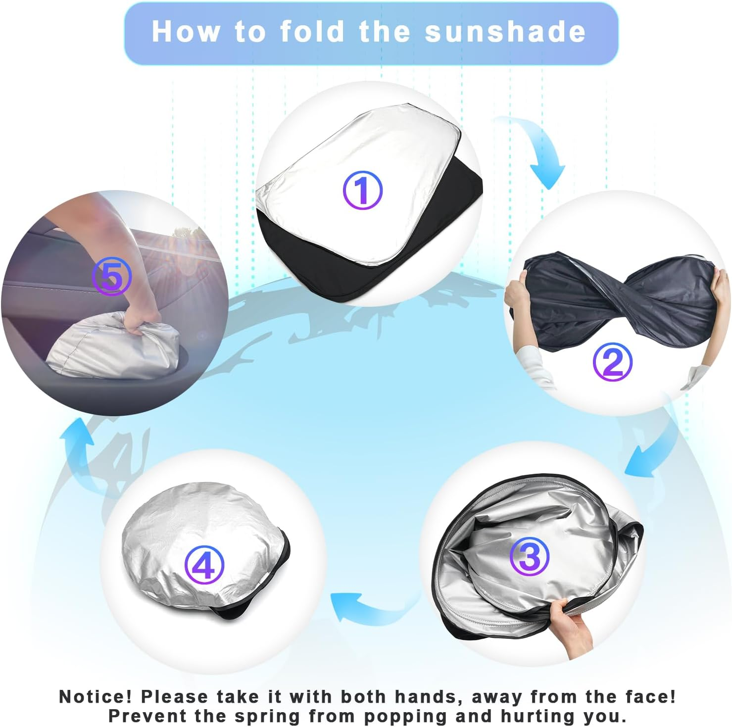 SXCY for 2021-2024 2025 Polestar 2 Windshield Sunshade for 2025 Polestar 2 Single Motor/Dual Motor Accessories 2024 2025 Polestar 2 Sun Shade Foldable Sun Shield 2024 Polestar 2 Sun Protector Shade image number 1