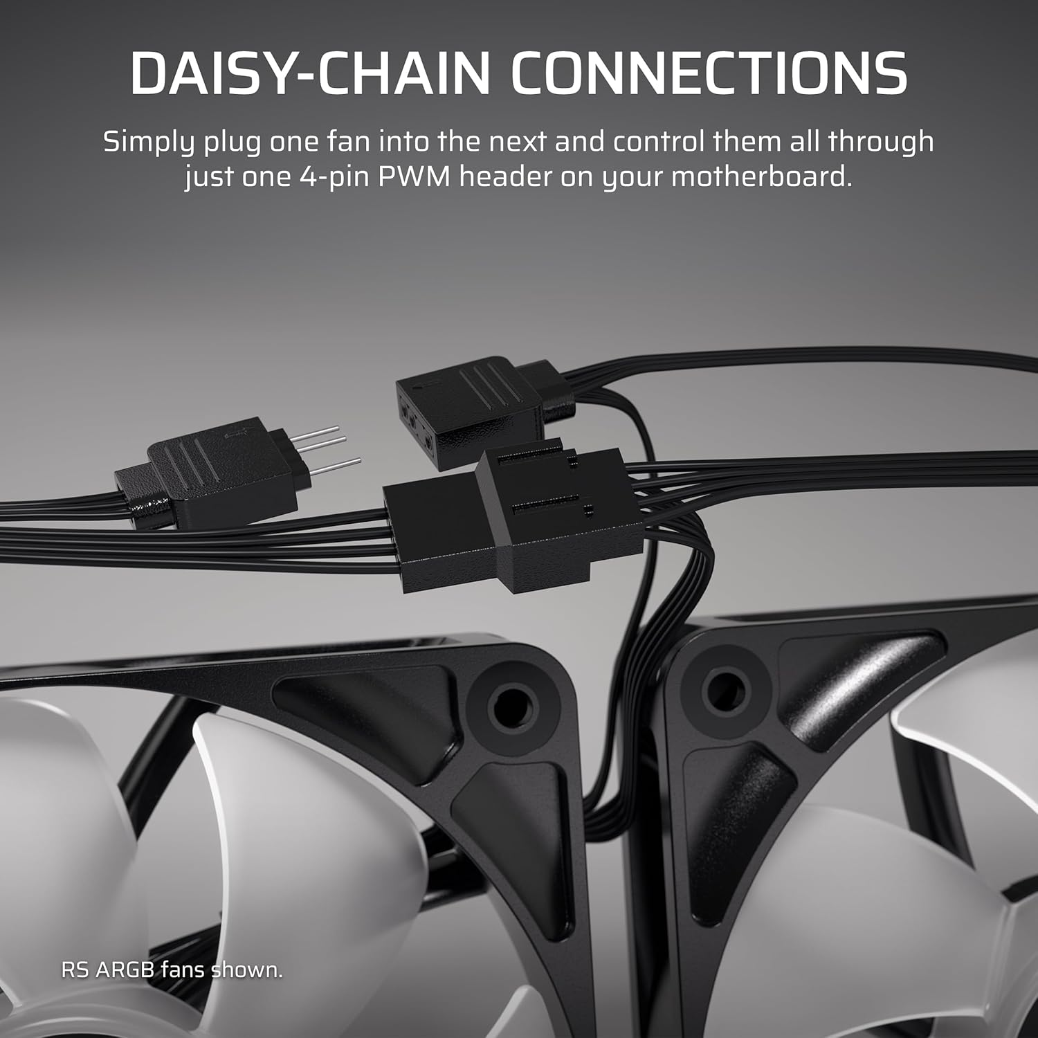 CORSAIR RS120 120Mm PWM Fans &ndash; Daisy-Chain Connection &ndash; Low-Noise &ndash; Magnetic Dome Bearing &ndash; Triple Pack &ndash; Black image number 5