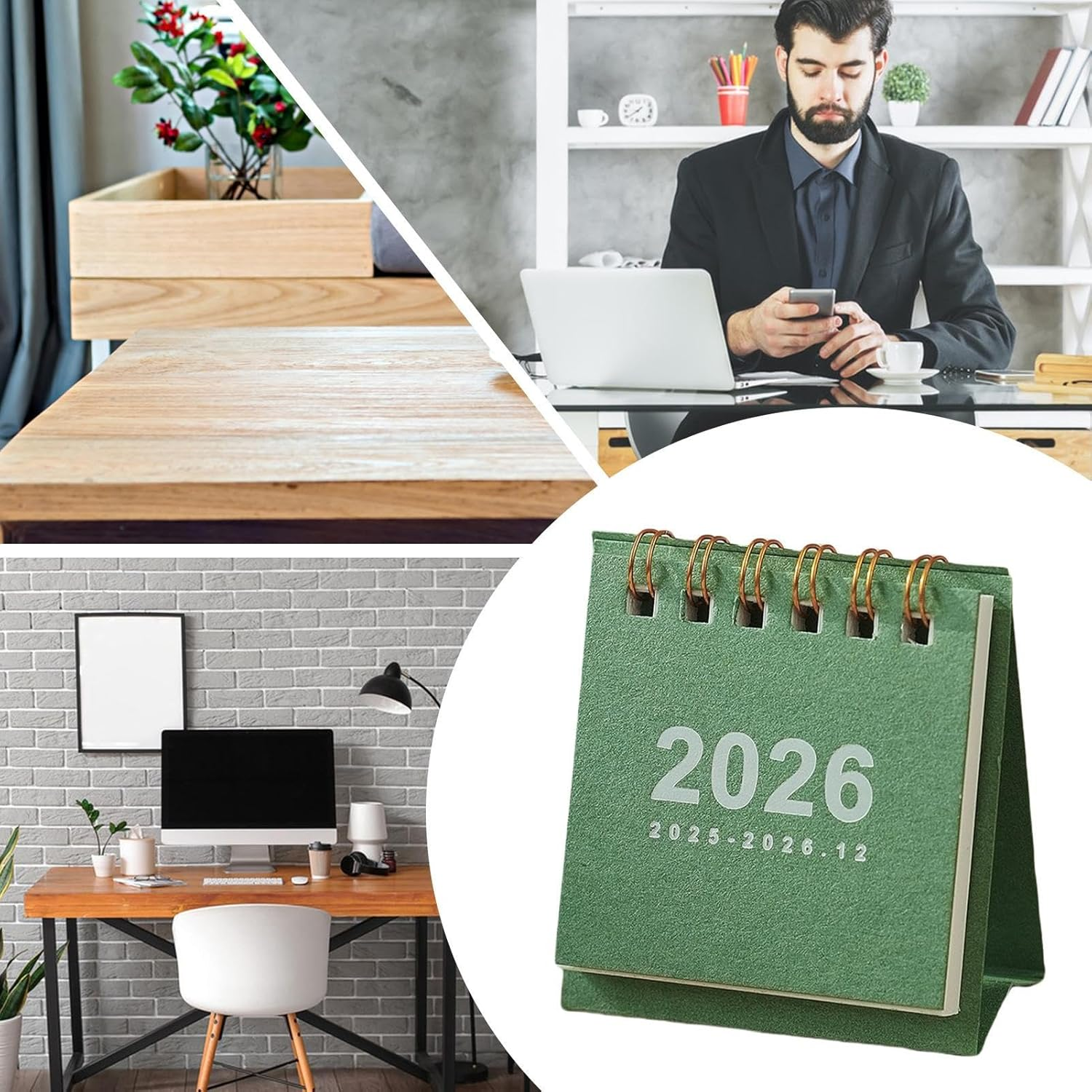 2026 Desk Calendar, Portable Monthly Desk Calendar | Date Planner Office Home Kids Teachers School Dorm Family Year Planner Paper Office Supplies image number 2