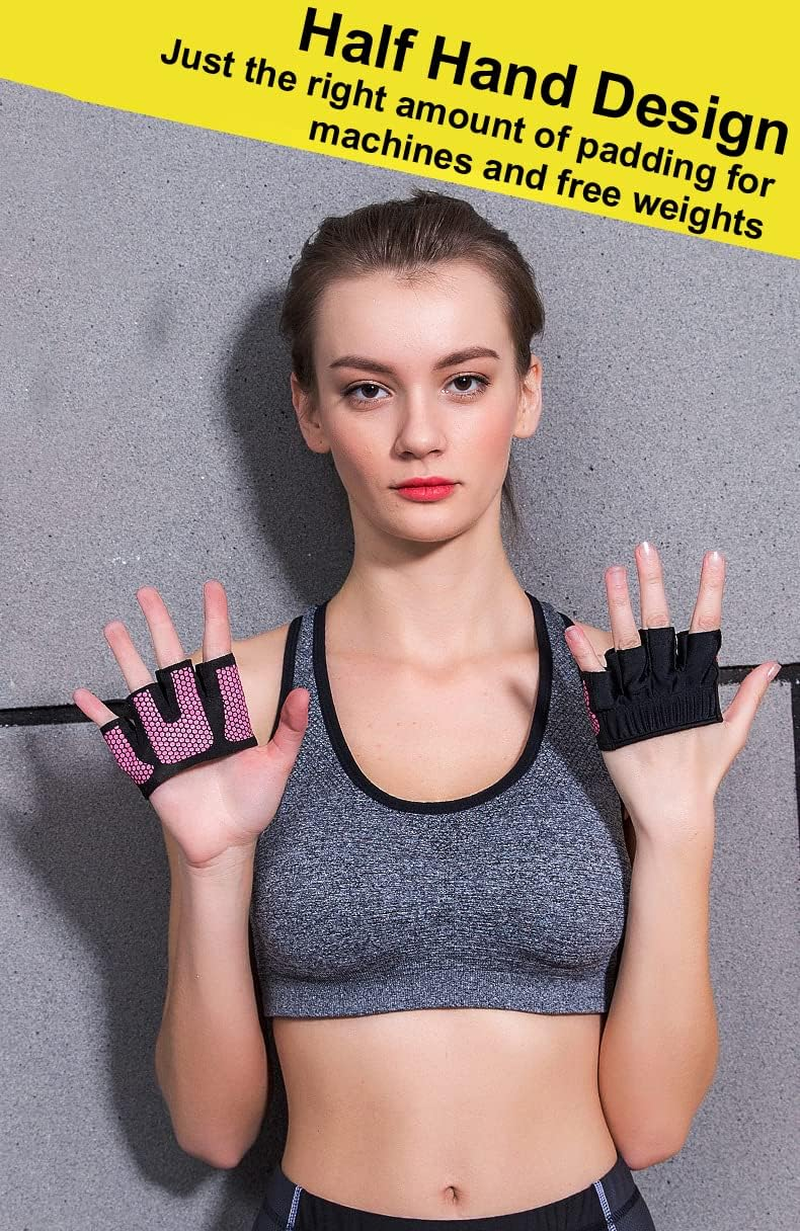 SUJAYU Workout Gloves for Women Men, Barehand Gloves for Weight Lifting, Weight Grips for Women Gym Gloves for Women Weight Lifting image number 4