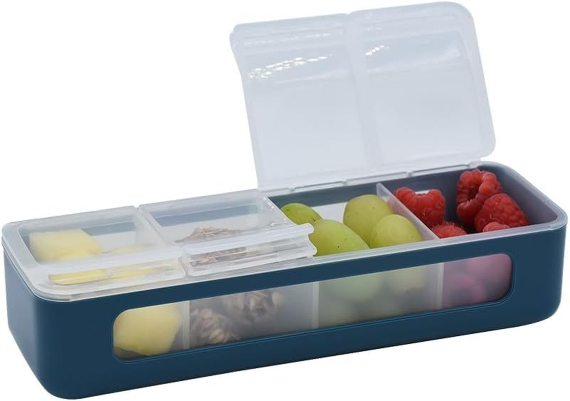 Melii Luxe 4 Compartment Snackle Box - Blue image number 3