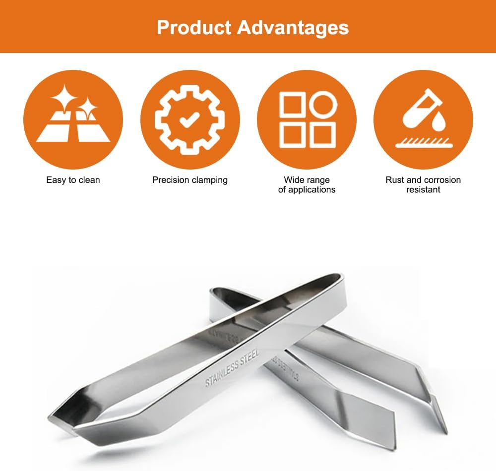 Bone Tweezers Pack of 2, Herringbone Tweezers Slanted Tip + Bone Tongs for Fish with Straight Head, Stainless Steel Quality Fish Tweezers Bone Tongs for Bones for Chicken Duck Pig Hair image number 5