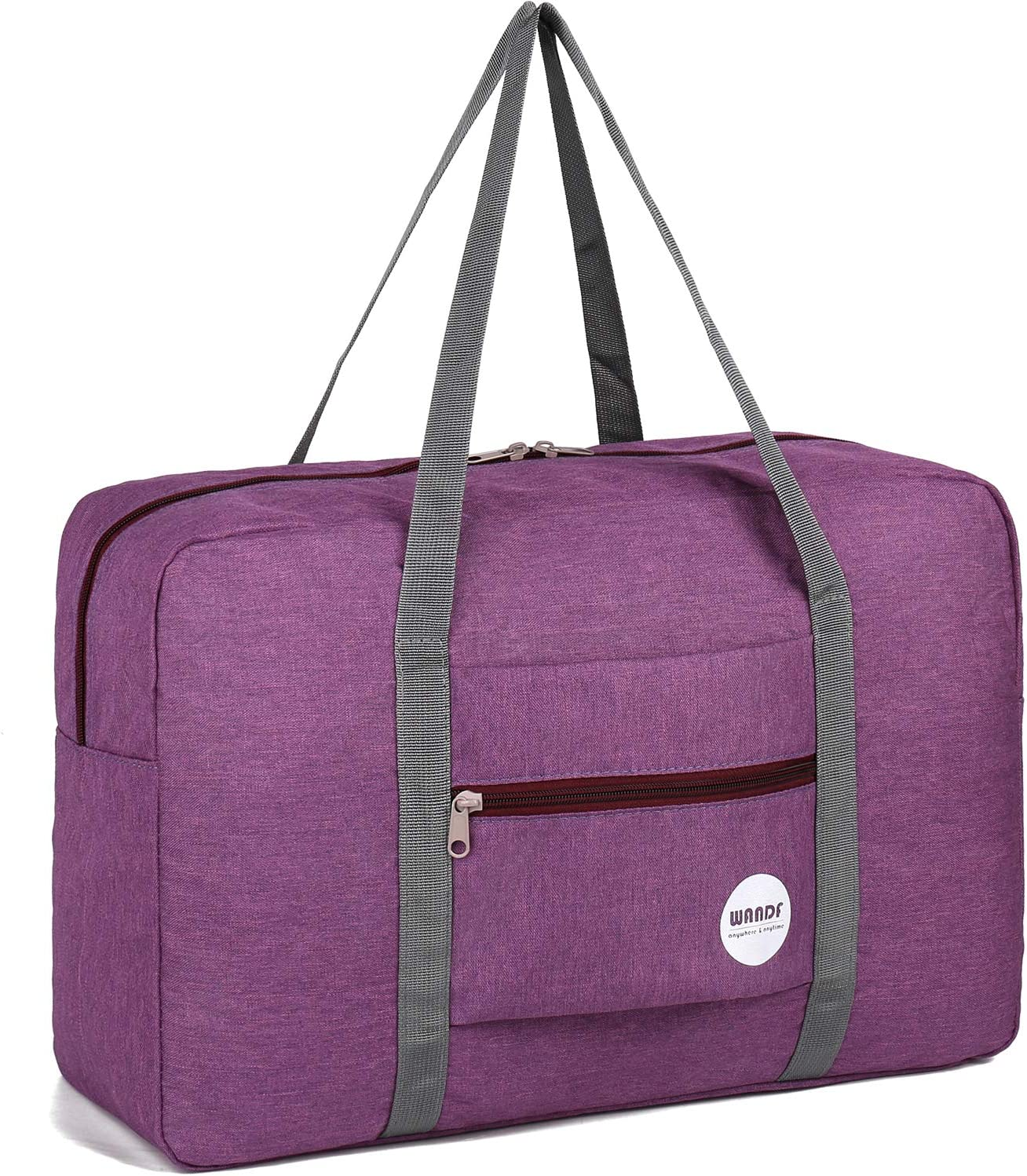 For Spirit Airlines Personal Item Bag 18X14X8 Travel Duffel Bag Underseat Foldable Carry-On Luggage for Women (B- Denim Purple) image number 6