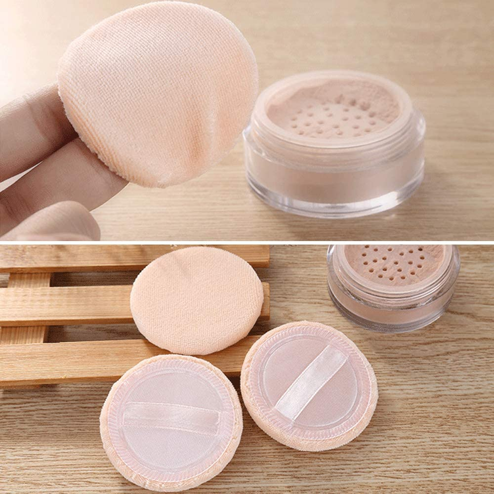 5 Pieces Beauty Sponge and 5 Pieces Powder Puff, Findtop Makeup Beauty Sponges Blender, Replacement for Powder Foundation Container, 2.4 Inch image number 1