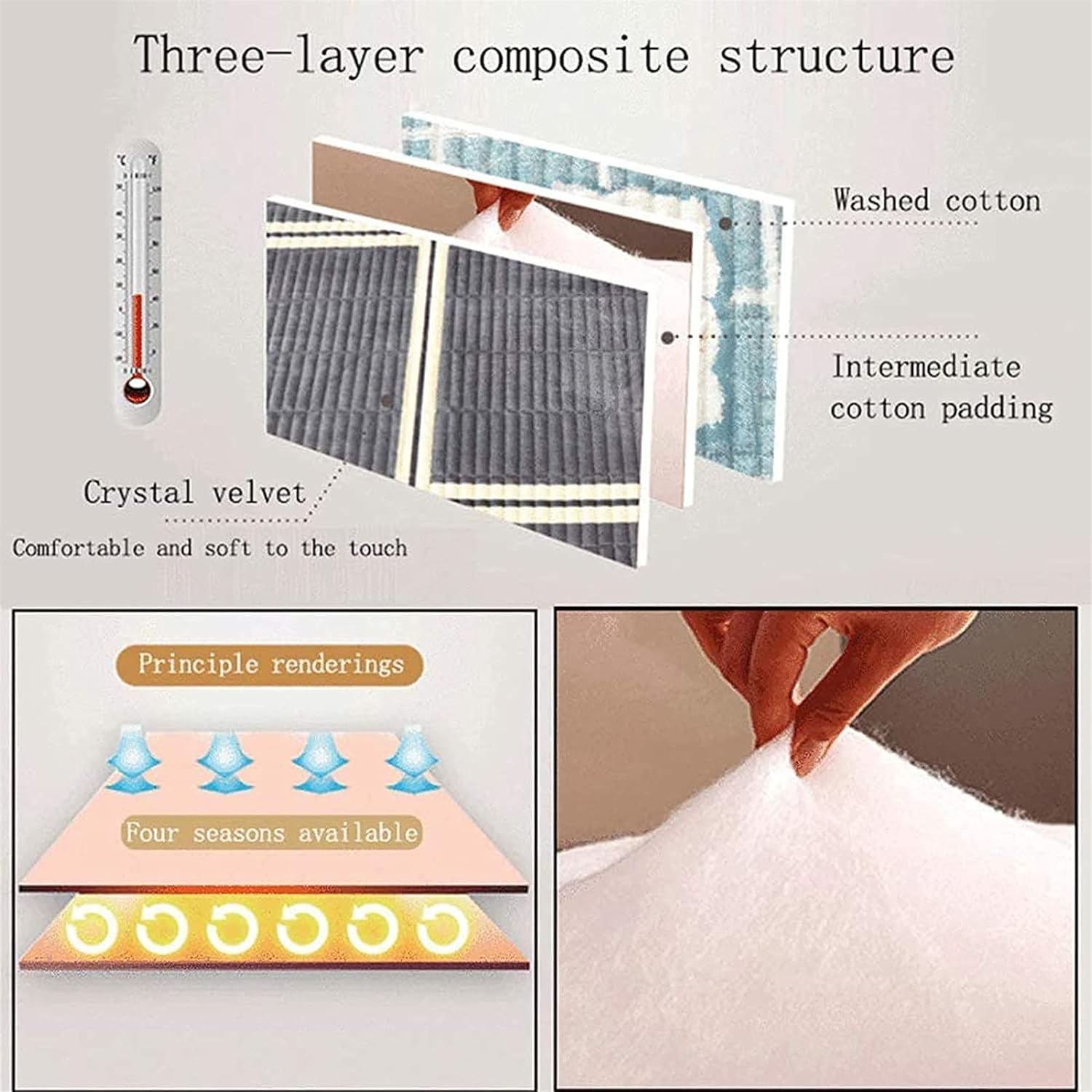 Quilt Set Bedding Set Cotton Handmade All Season Quilt Bnket Sheets Super King Bed Cover 243X270Cm with 2 Pillowcase,White,224 * 234Cm(Khaki,270 * 234Cm) image number 5