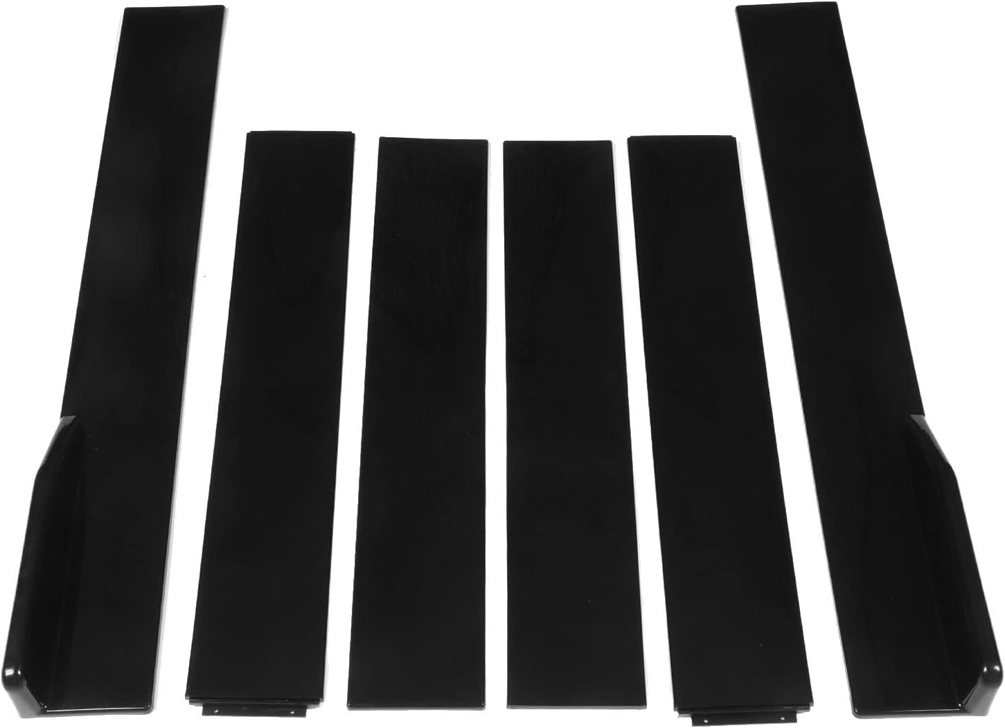Universal 6Pcs Adjustable ABS Side Skirt Bendable High Toughness anti Scratch Glossy Black Car Side Skirt with 25 Screws for Automobiles