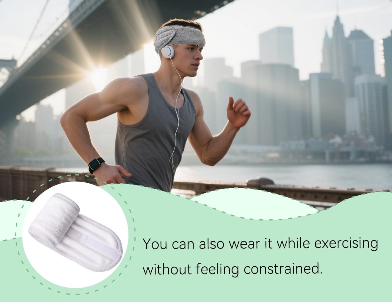 AOYEGIC Pack of 3 Cosmetic Hair Bands, Adjustable Headband for Make, Self-Adhesive Headband for Make-Up, for Sports, Make-Up, Wash Your Face (Black + White + Grey) image number 3