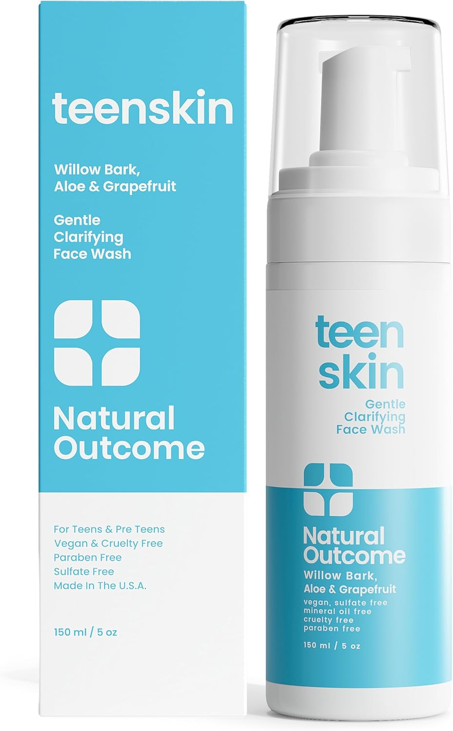 Natural Outcome Teen Skin Face Wash | Gentle Foaming Daily Boys & Girls Facial Cleanser Lotion | Natural Non-Toxic Ingredients | for Teens, Preteens & Kids Looking to Prevent Acne | 5 Oz image number 6
